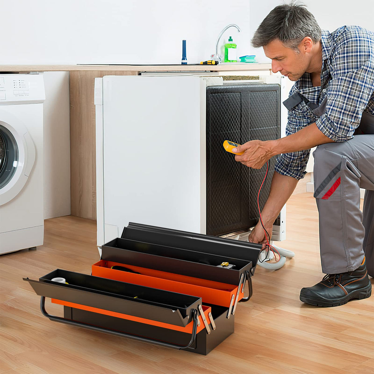 22-Inch 3-Layer 5-Tray Metal Tool Box P3385