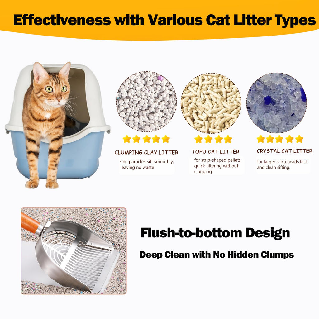 304 Stainless Steel Cat Litter Scoop with Holder Stand V4587