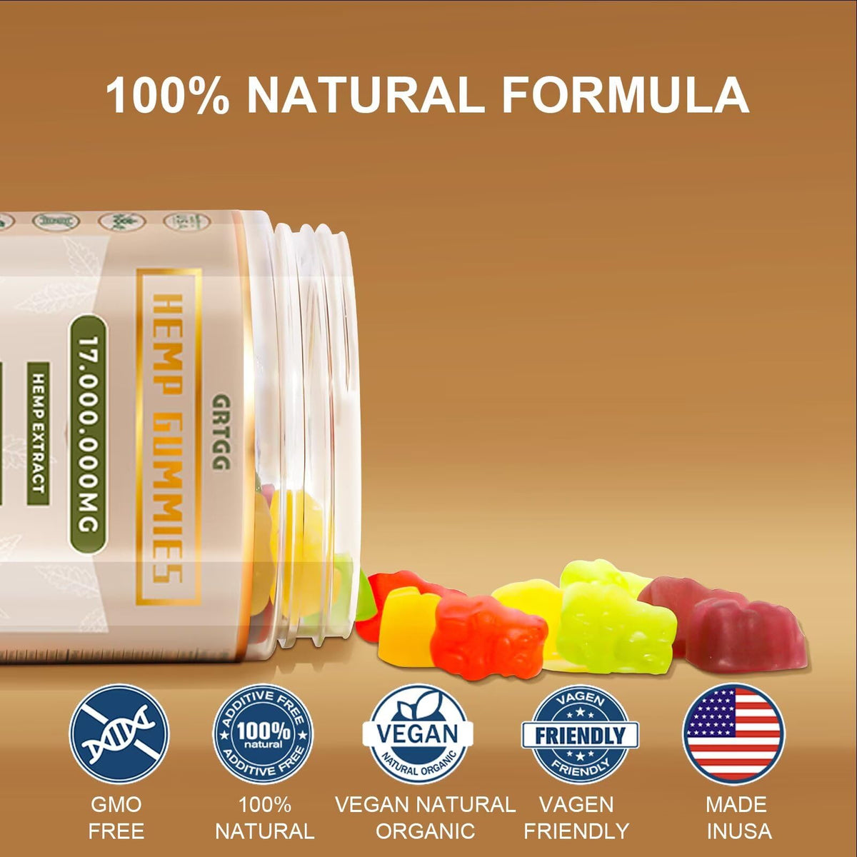 Assorted Fruit Flavors Hemp Gummies W3983