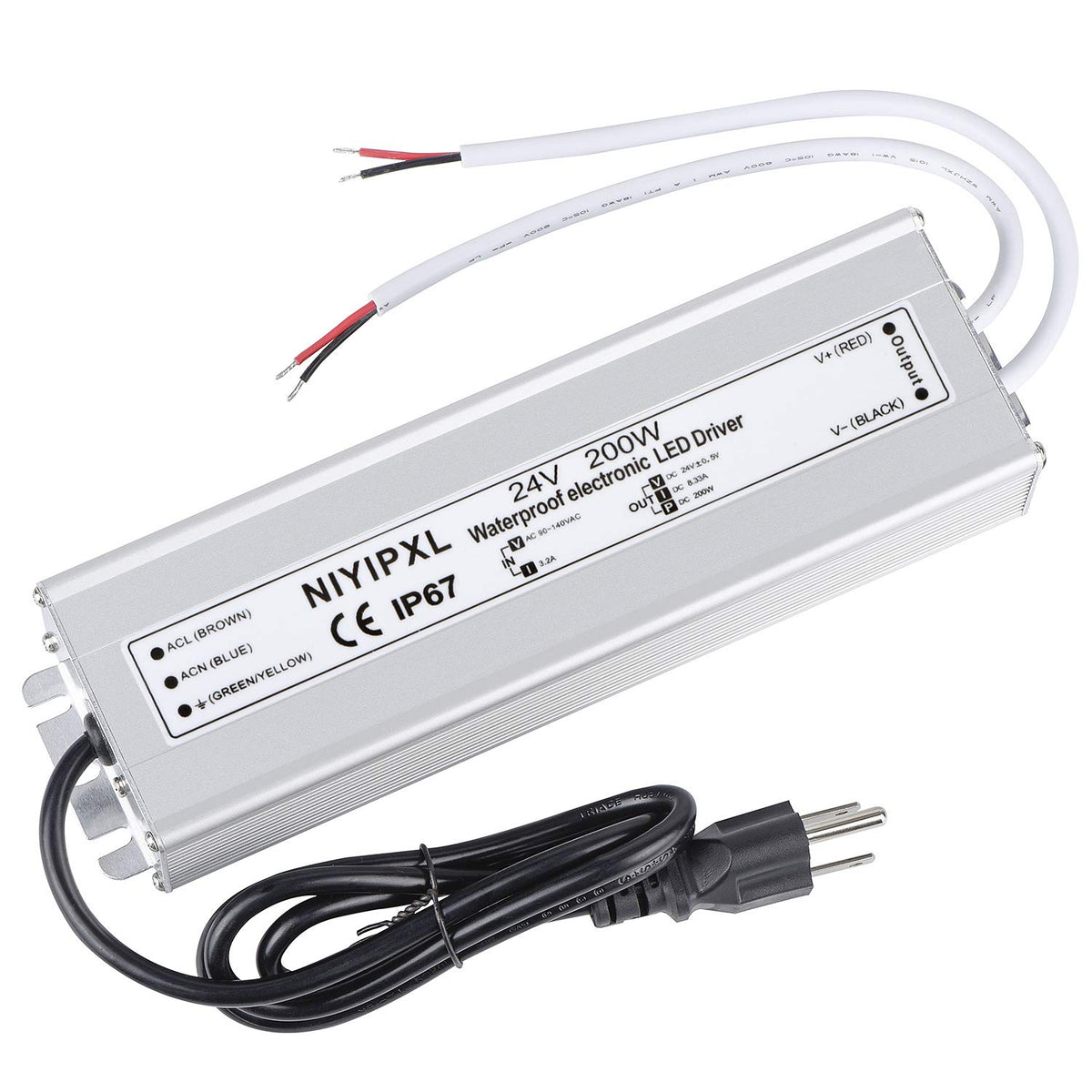 200 Watts 24V DC Waterproof IP67 LED Power Supply V4073