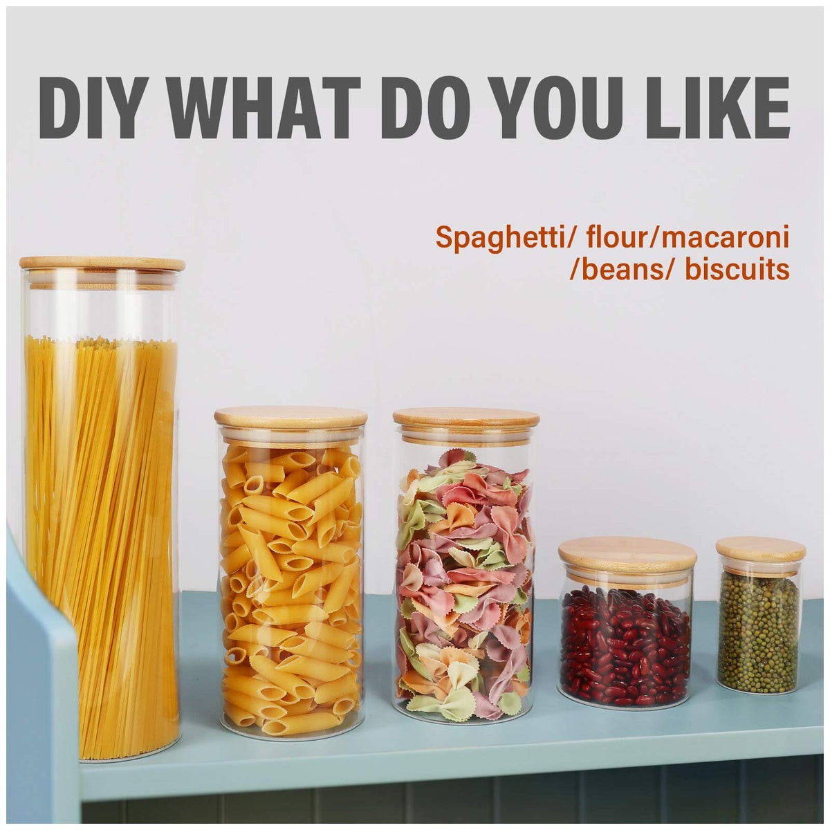 9 Pack 16 oz Glass Jars with Airtight Bamboo Lids R477