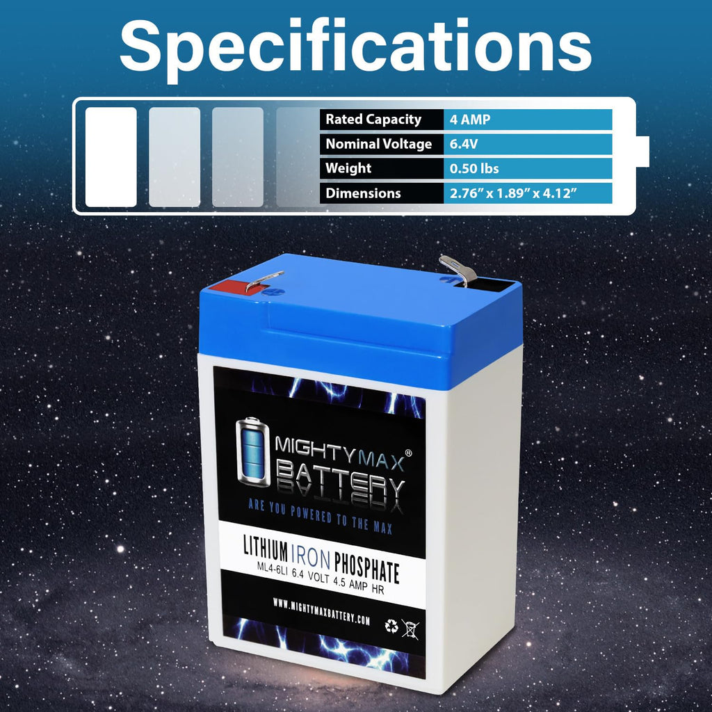 6V 4.5AH Lithium Replacement Battery Y136