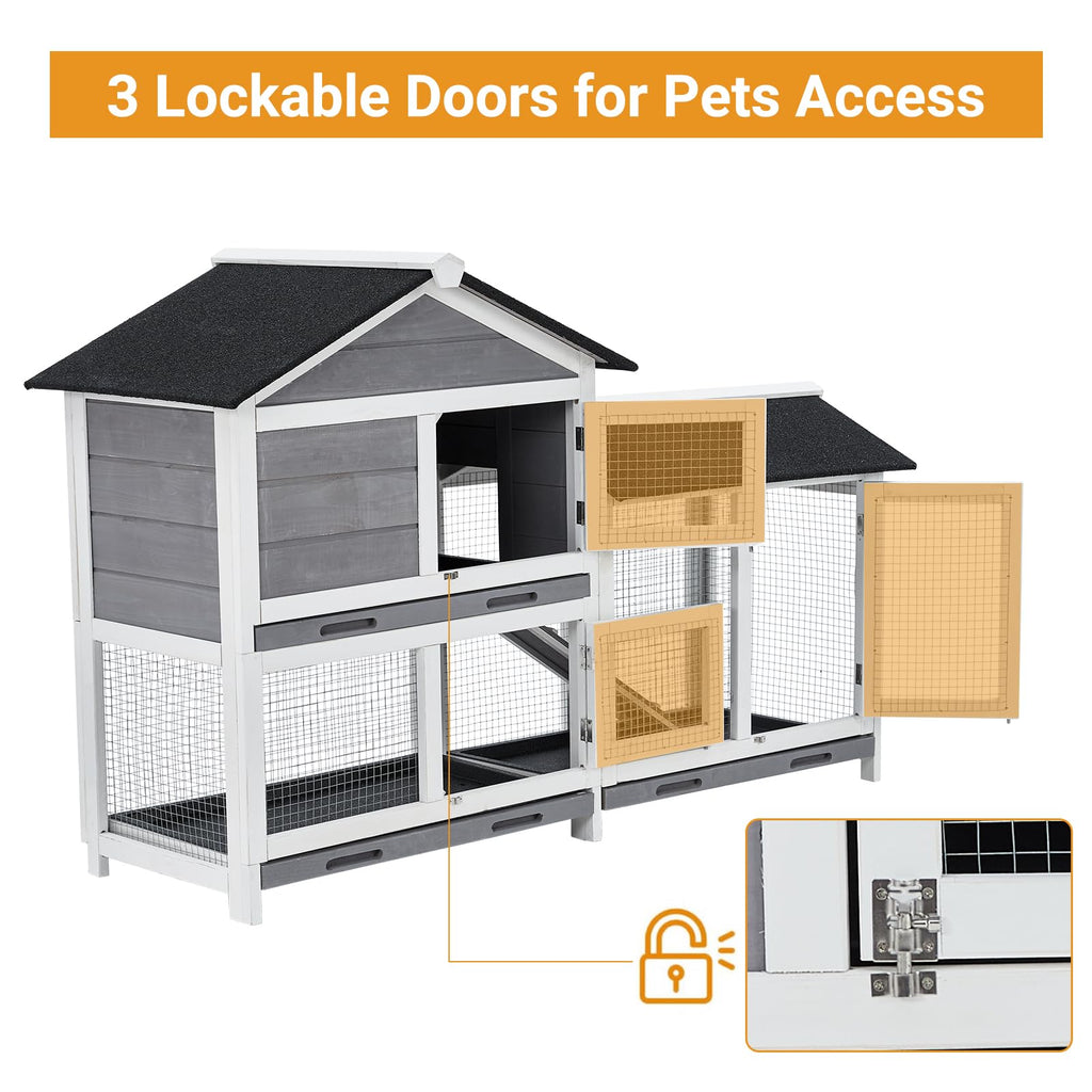 63'' 2-Tier Indoor Bunny Hutch O4943