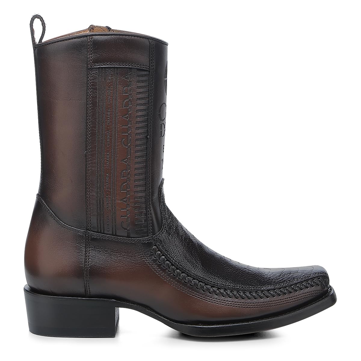 Brown Ostrich Leg Leather Cowboy Boots Y447