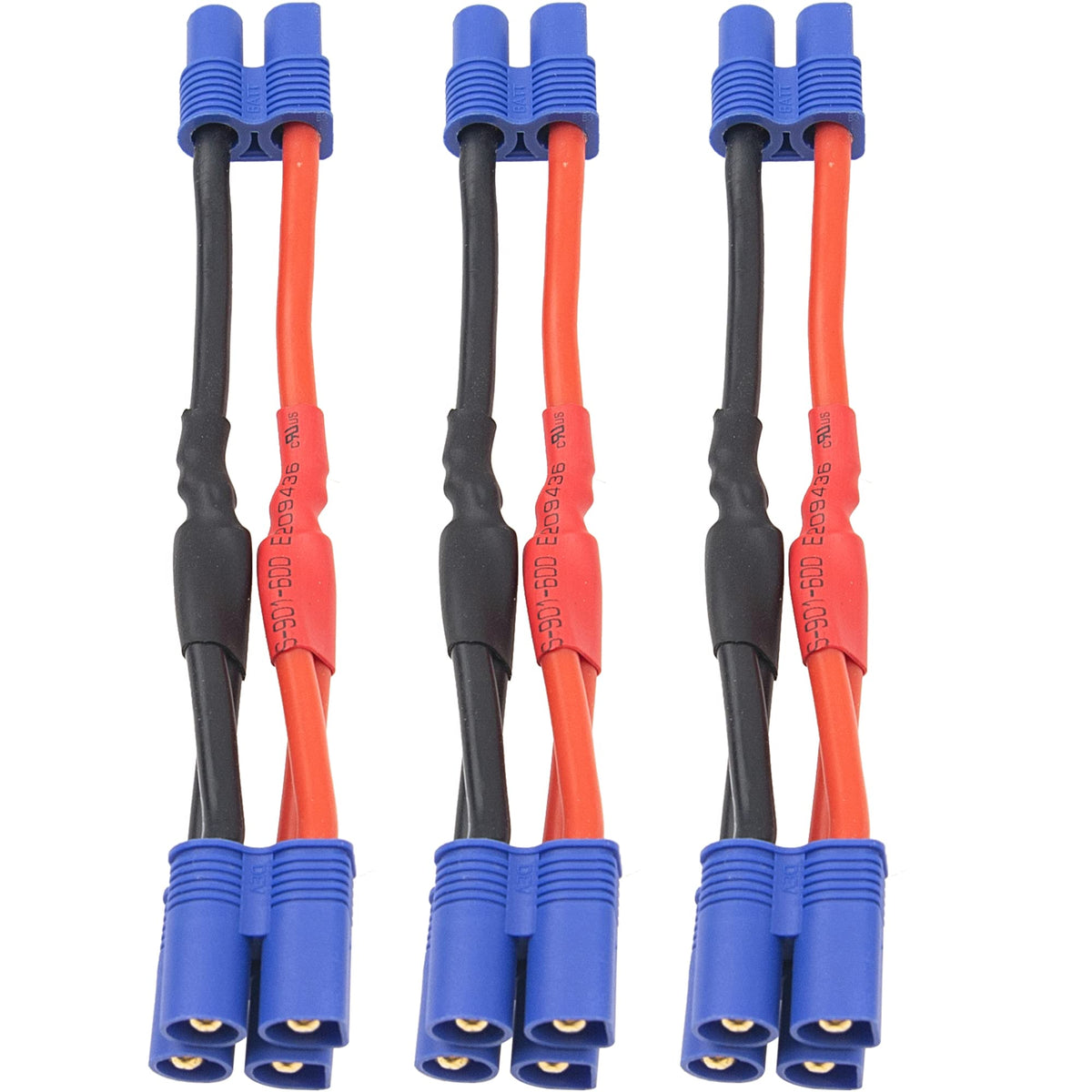 3Pcs 14AWG Silicone Y Splitter Cable Adapter 1 Female to 2 Male N864084
