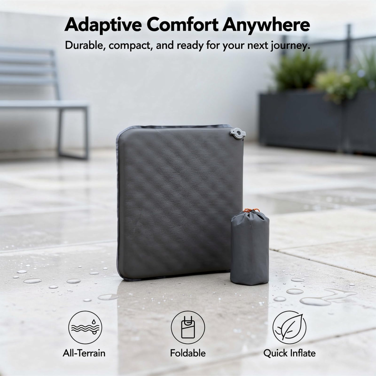 2 Pcs Inflatable Seat Cushion Lightweight Nylon TPU R689118