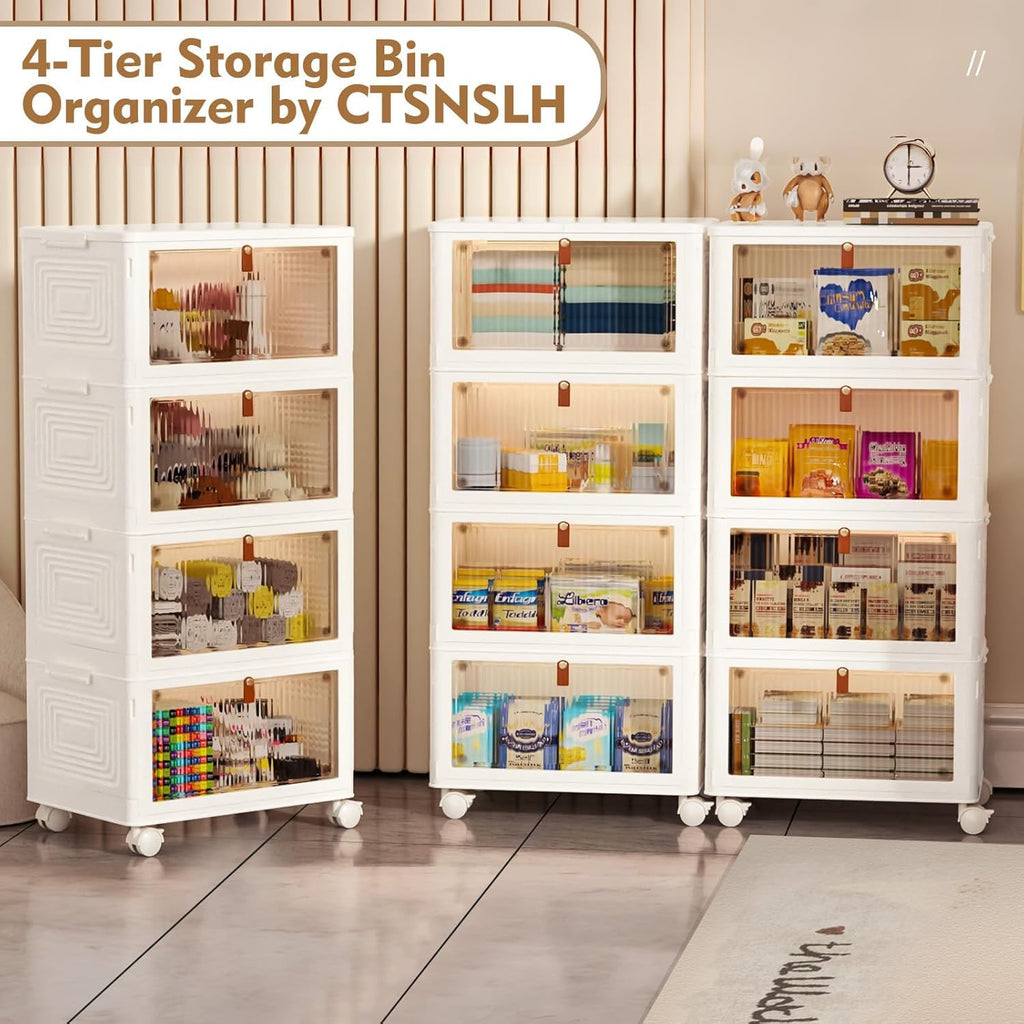 4 Tier Plastic Storage Bins with Lid 23QT M917446