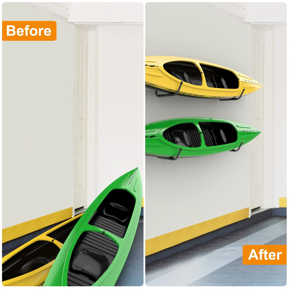 Wall Mount Kayak Storage Rack for 2 Kayaks L6816