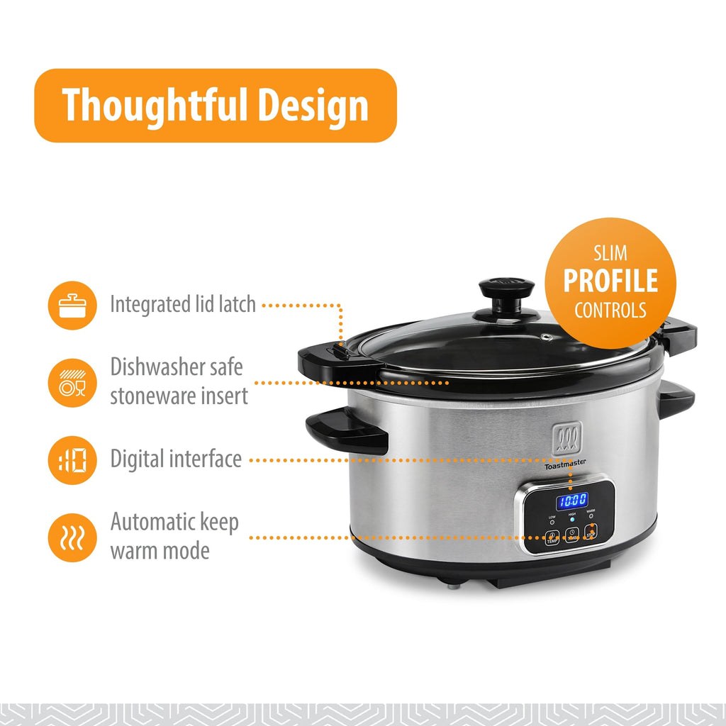 4-Quart Stainless Steel Slow Cooker Y937