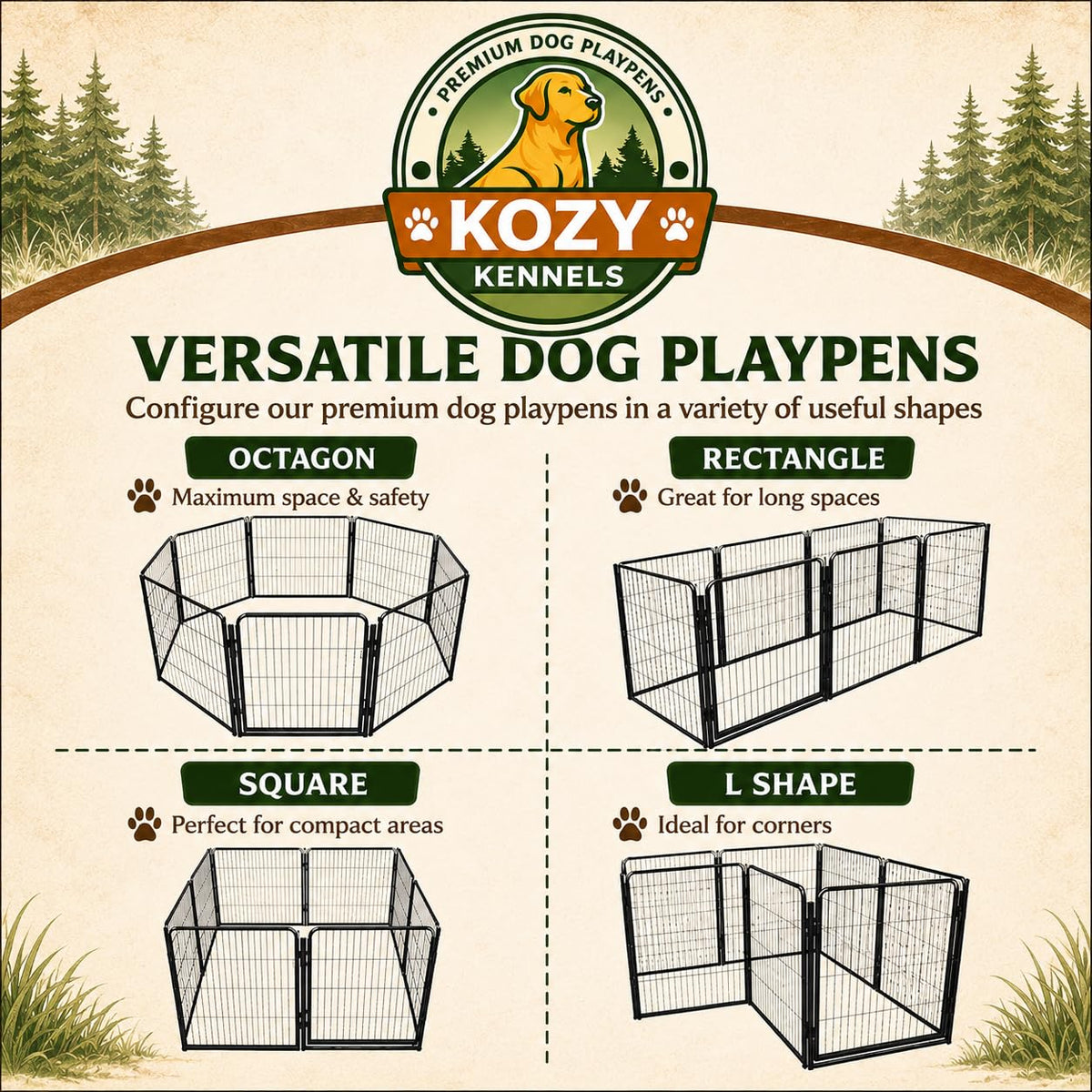 40 inch 16 Panels Heavy Duty Metal Dog Playpen O18651