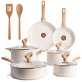12 Piece Beige Granite Ceramic Nonstick Cookware Set Z1892