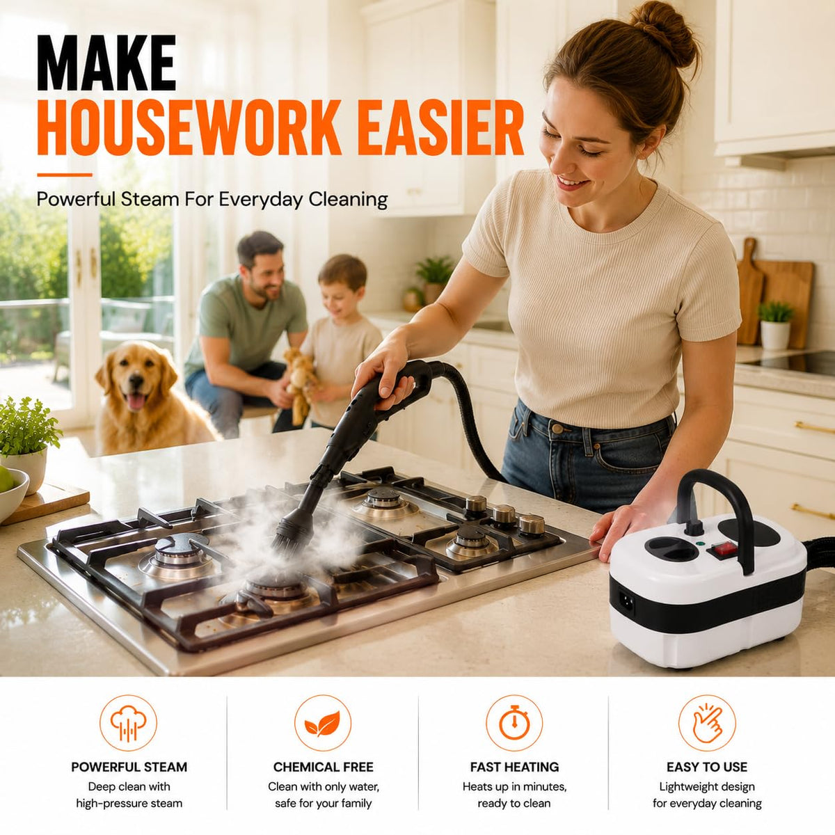 Handheld Steam Cleaner with 10-Piece Accessory Kit R1361