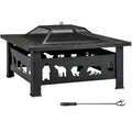 32 Inch Square Wood Burning Fire Pit Table F3162
