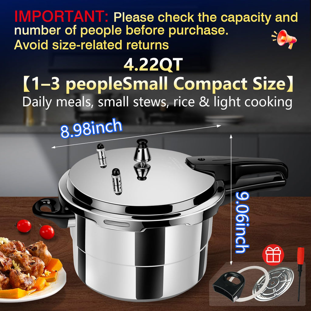 4.23 Quart Aluminum Stovetop Pressure Cooker T181