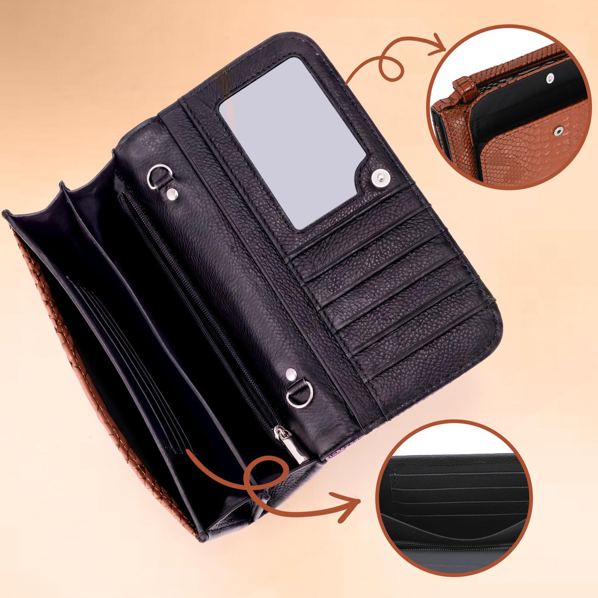 Animal Pattern Embossed Leather Crossbody Wallets Bags T406