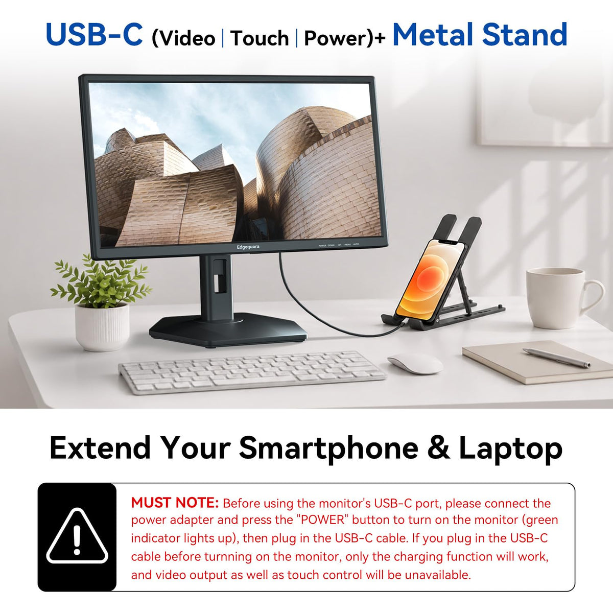 24 Inch USB-C Touchscreen Monitor Adjustable VA A6137