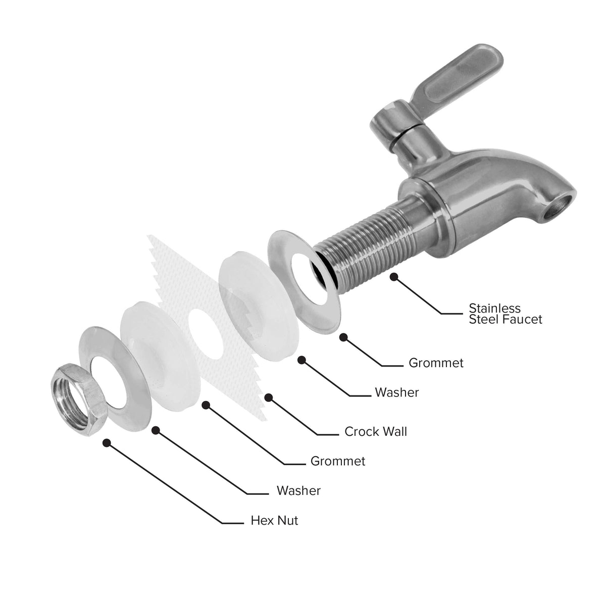 Porcelain Ceramic Crock Water Dispenser with Stainless Steel Faucet and Lid W9051