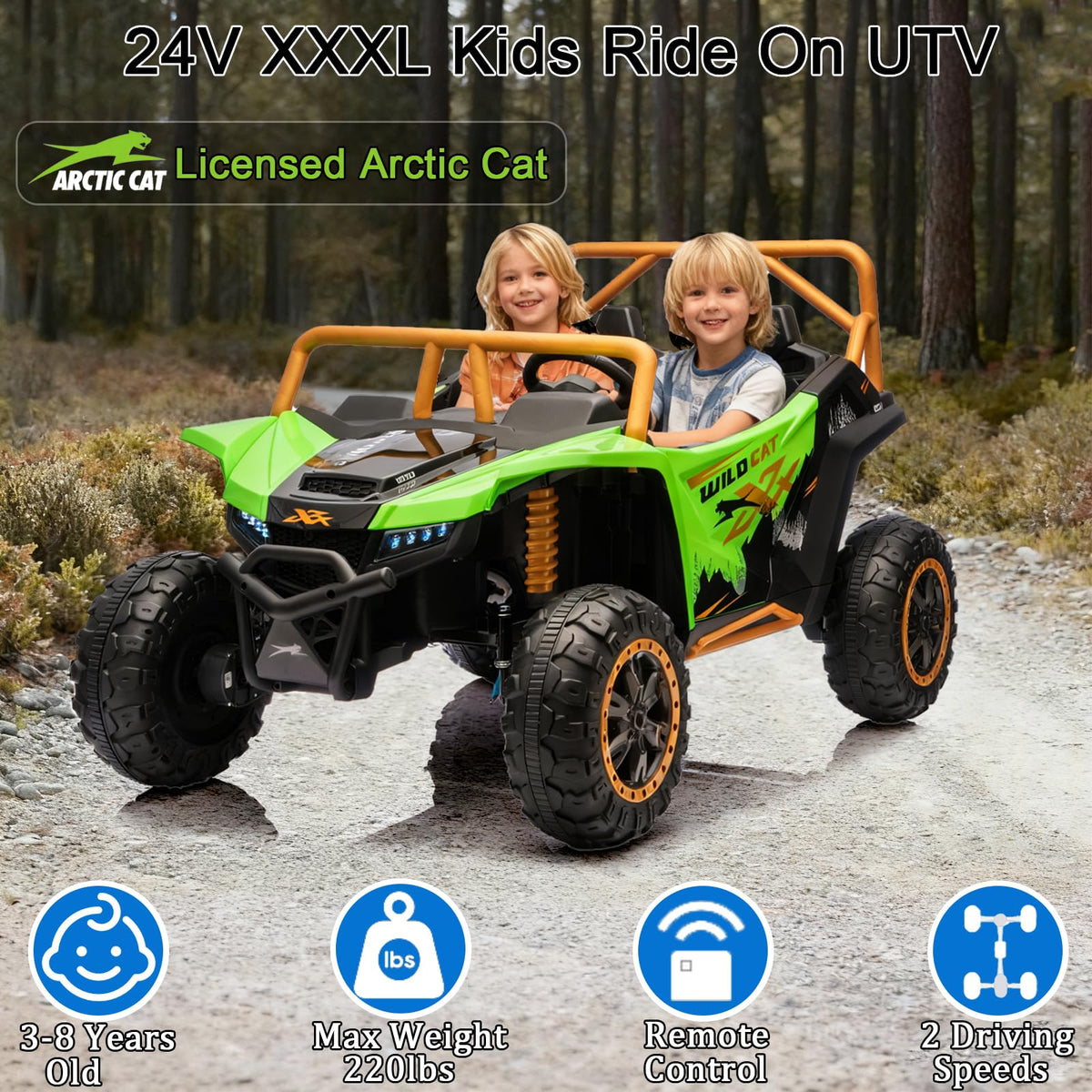 24V 2-Seater 4WD Kids Electric Ride On UTV M244
