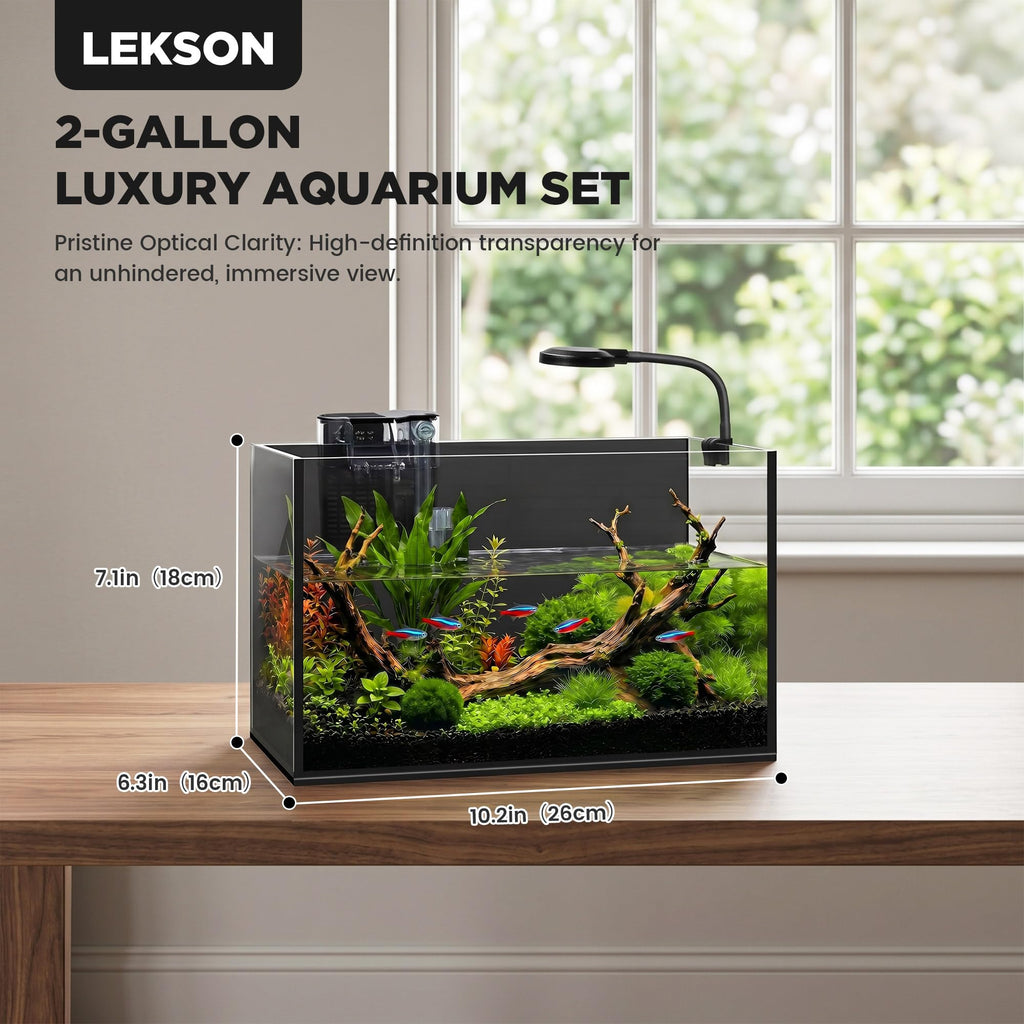 2 Gallon Fish Tank with Light and Filter J985