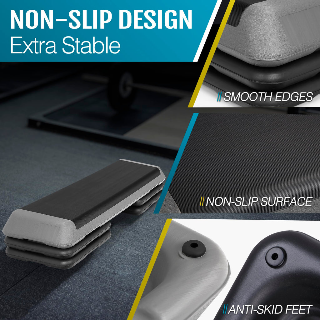 43 Inch Adjustable Aerobic Step Platform with 4 Risers X51192
