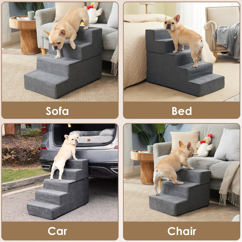 4-Step Grey Dog Stairs V35983