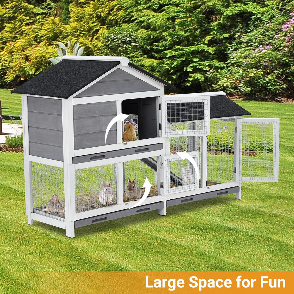 63'' 2-Tier Indoor Bunny Hutch O4943
