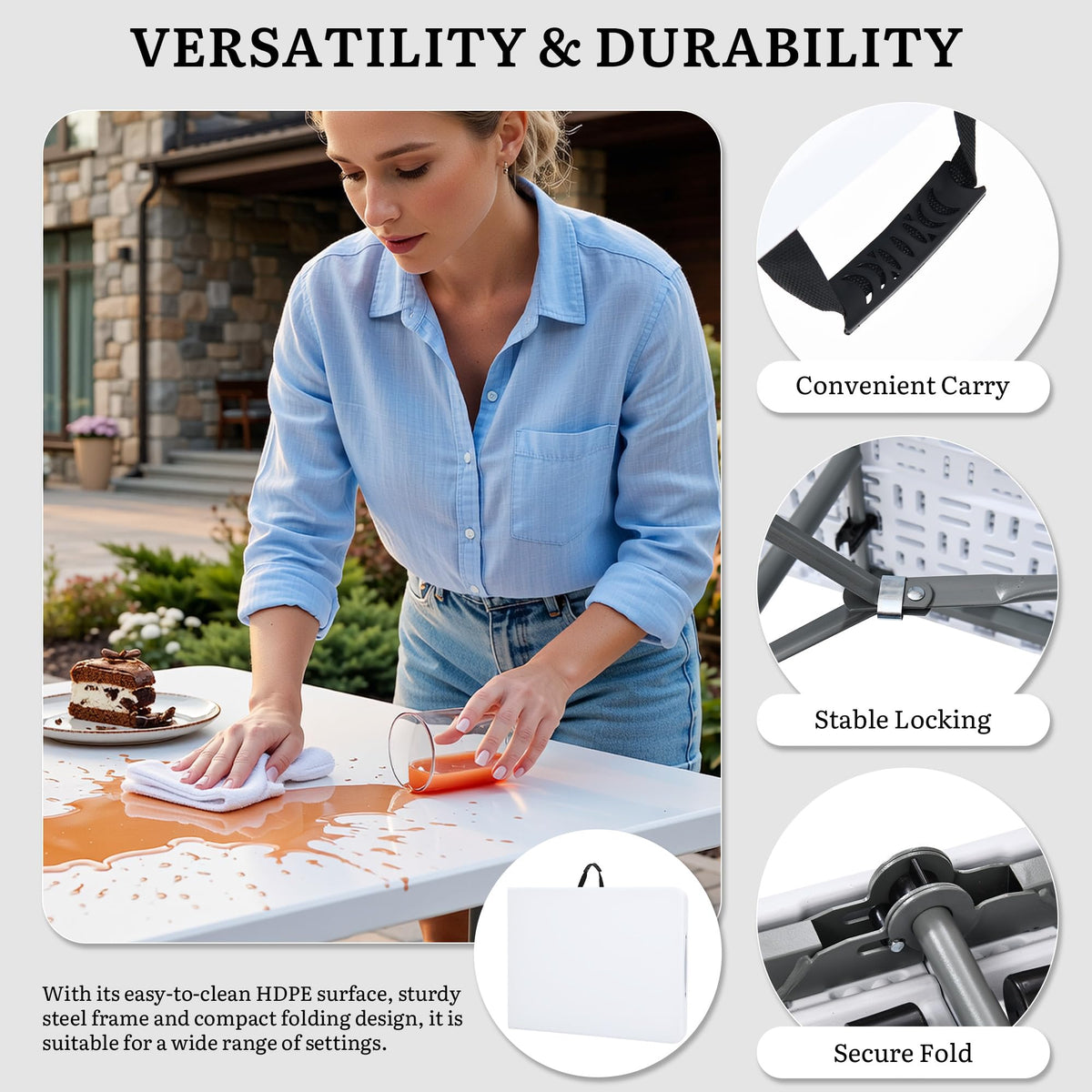 6ft Folding Table Heavy Duty A3832