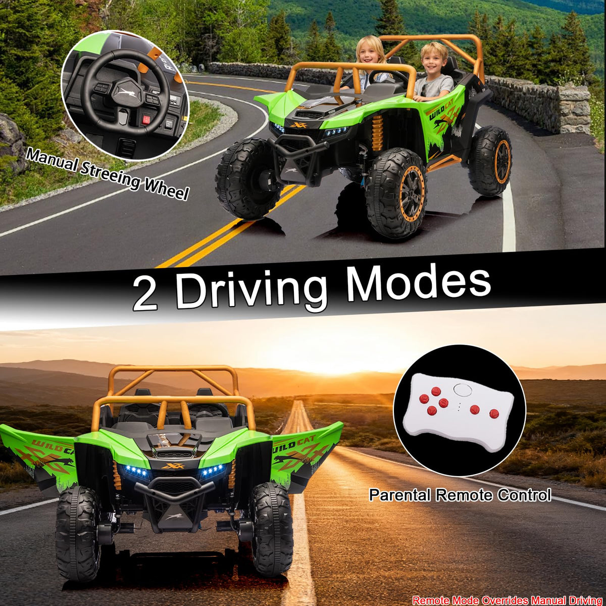 24V 2-Seater 4WD Kids Electric Ride On UTV M244