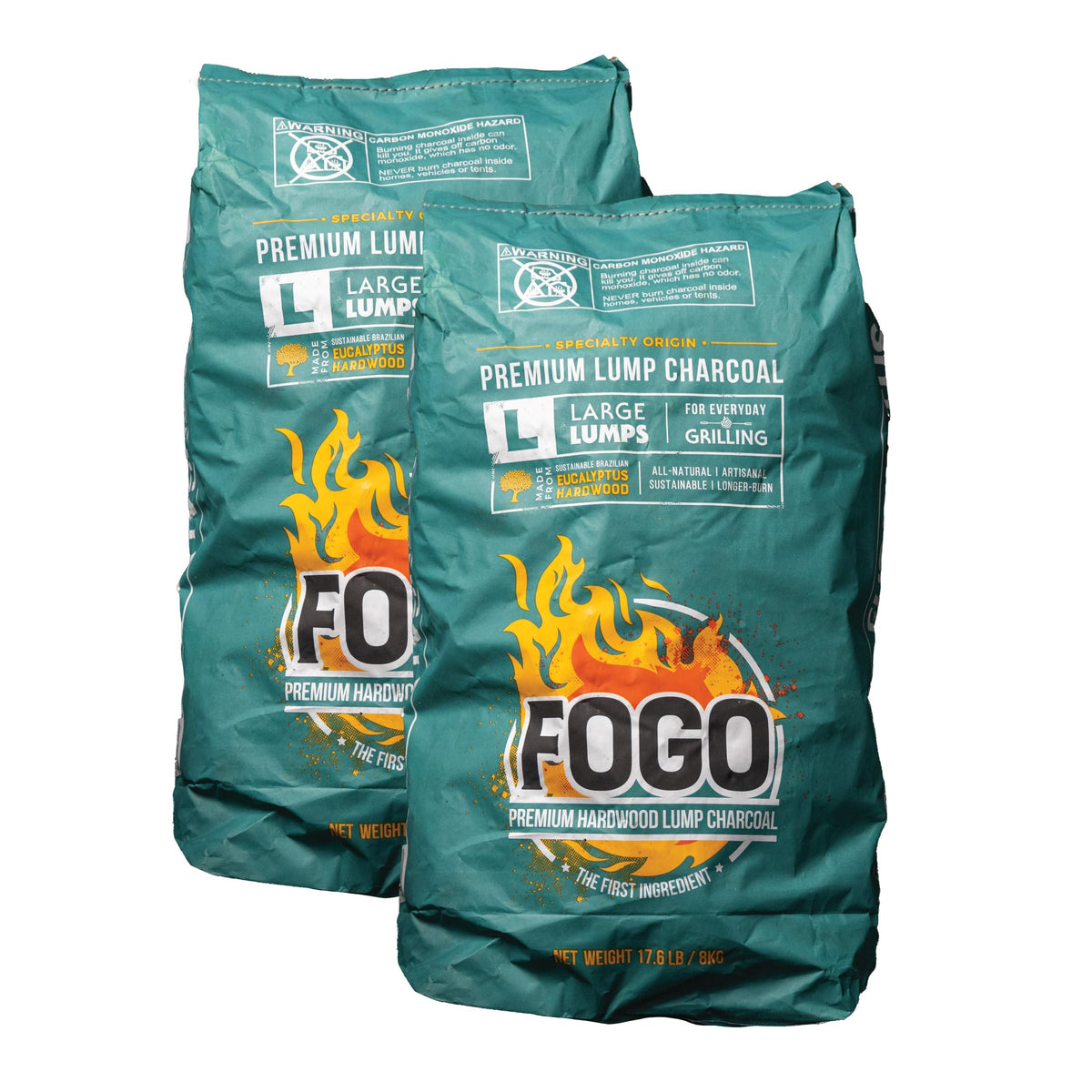 17.6 Pound Bag 2-Pack Hardwood Lump Charcoal P3803