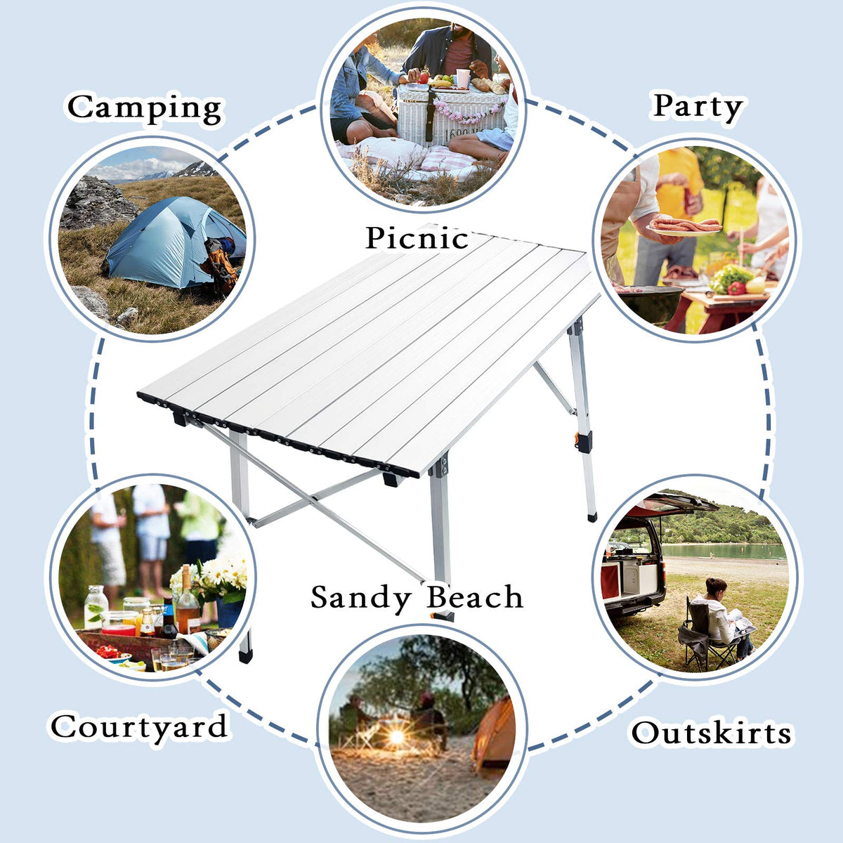 Adjustable Aluminum Camping Table V517817