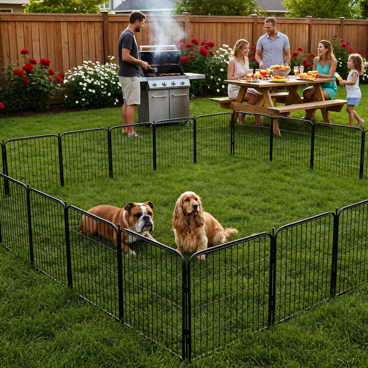 40 inch 16 Panels Heavy Duty Metal Dog Playpen O18651