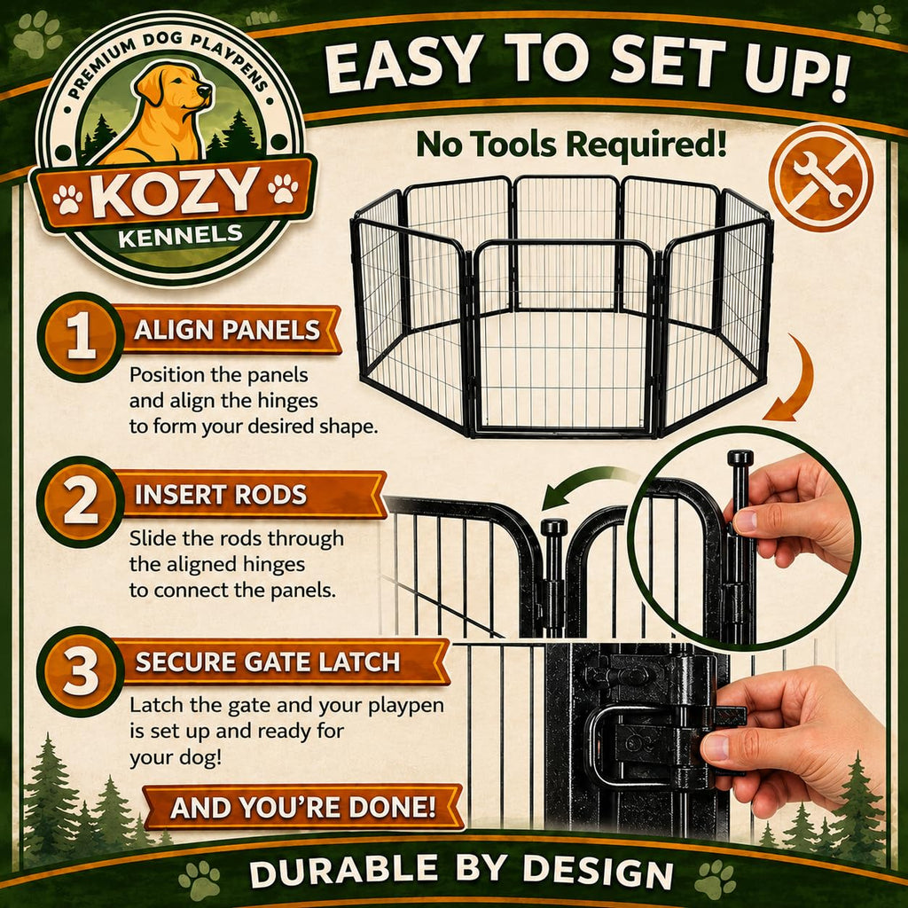 40 inch 16 Panels Heavy Duty Metal Dog Playpen O18651