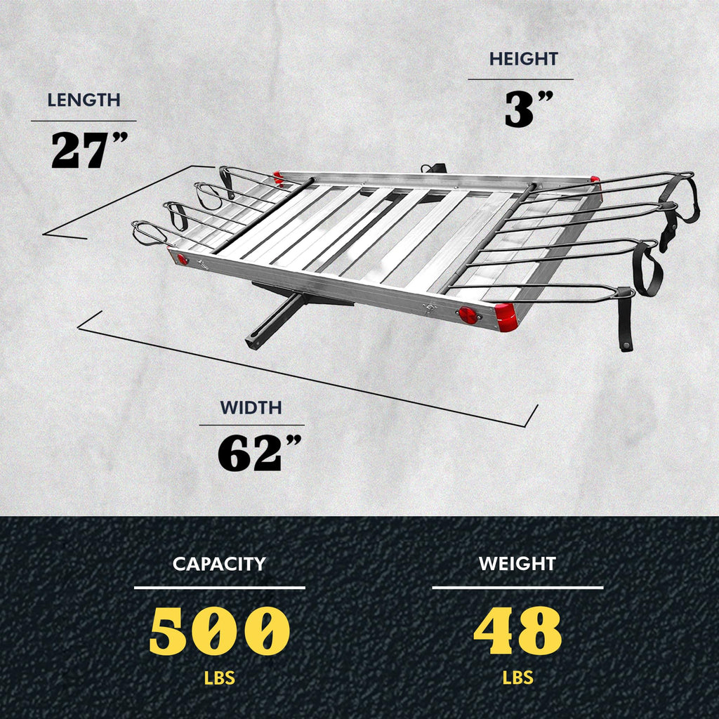 500 lb Aluminum 2-in-1 Hitch Cargo Carrier R353