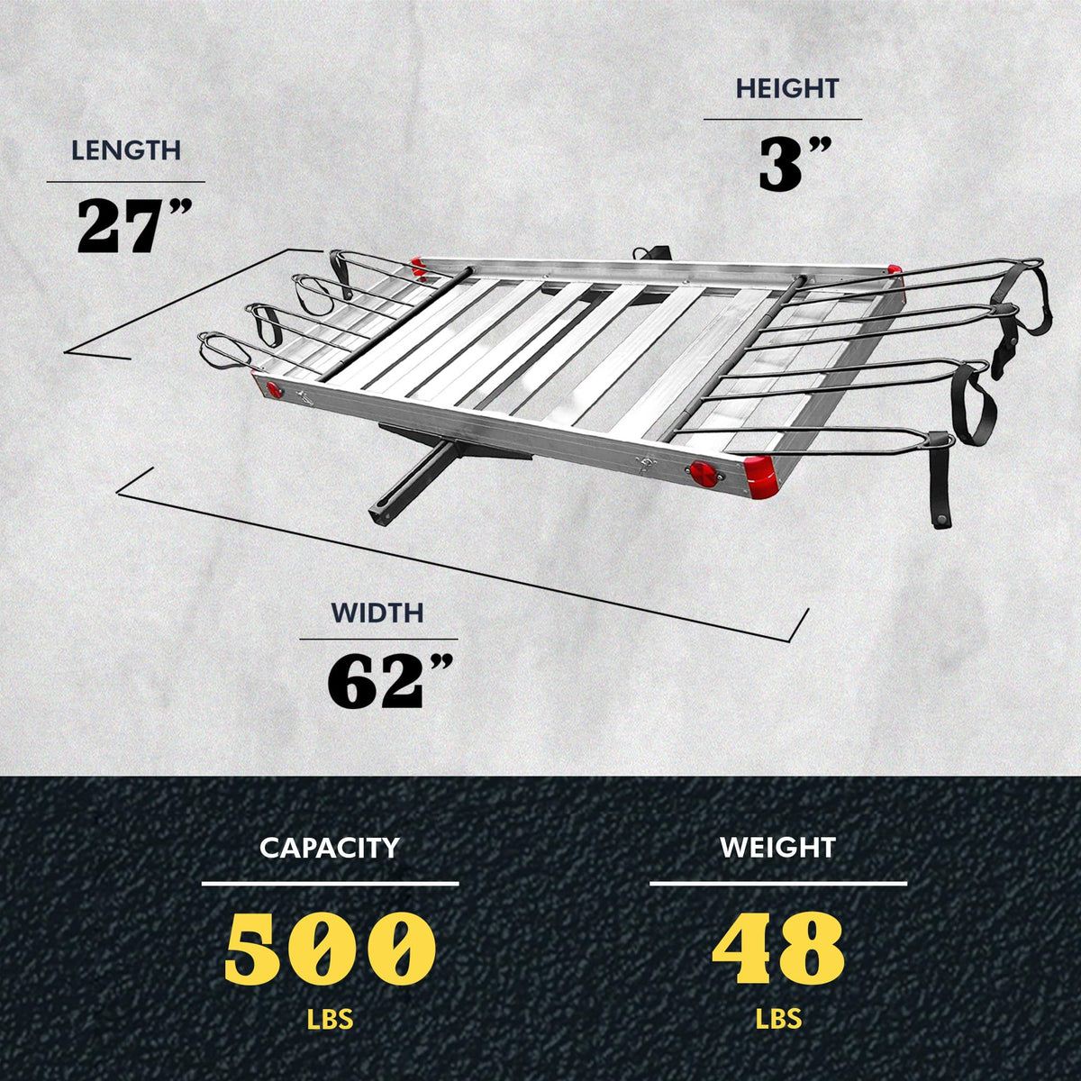 500 lb Aluminum 2-in-1 Hitch Cargo Carrier R353