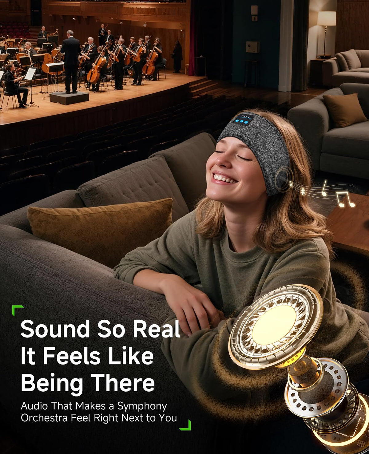Bluetooth 5.4 Wireless Sleep Mask Headphones P34698