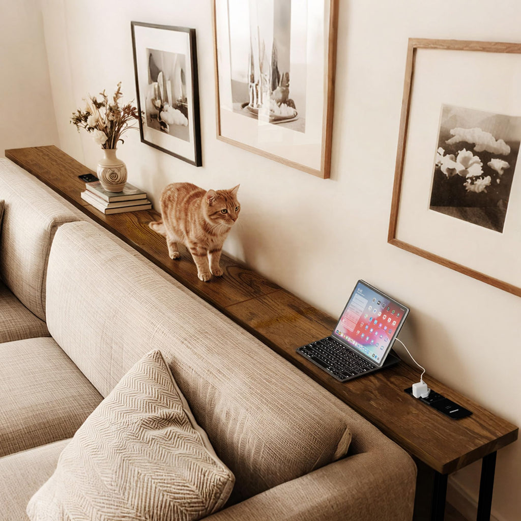 102 Inch Narrow Sofa Table with Power Outlets N523567