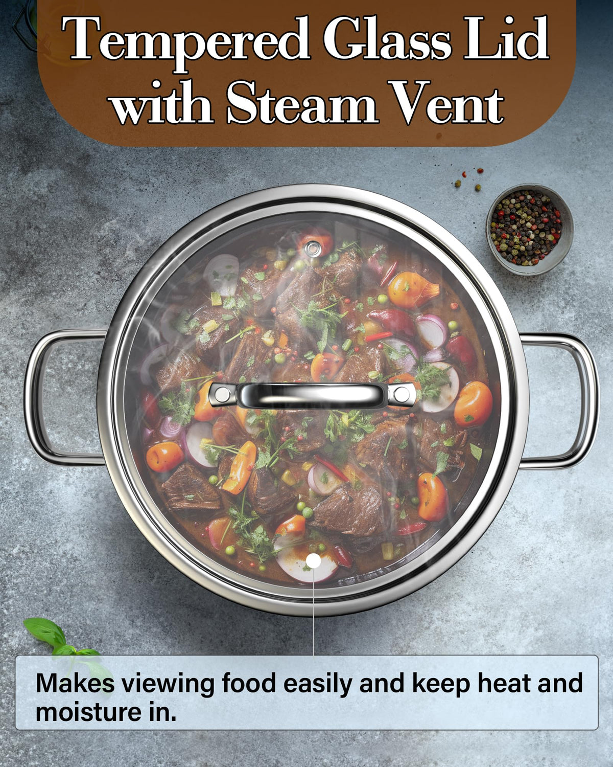 4 Quart Tri-Ply Clad Stainless Steel Stock Pot with Lid B41617