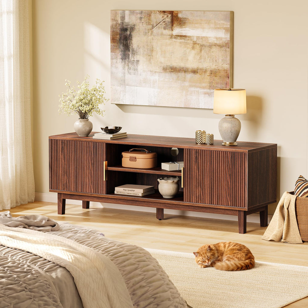 54 Inch Fluted TV Stand with Storage J4637