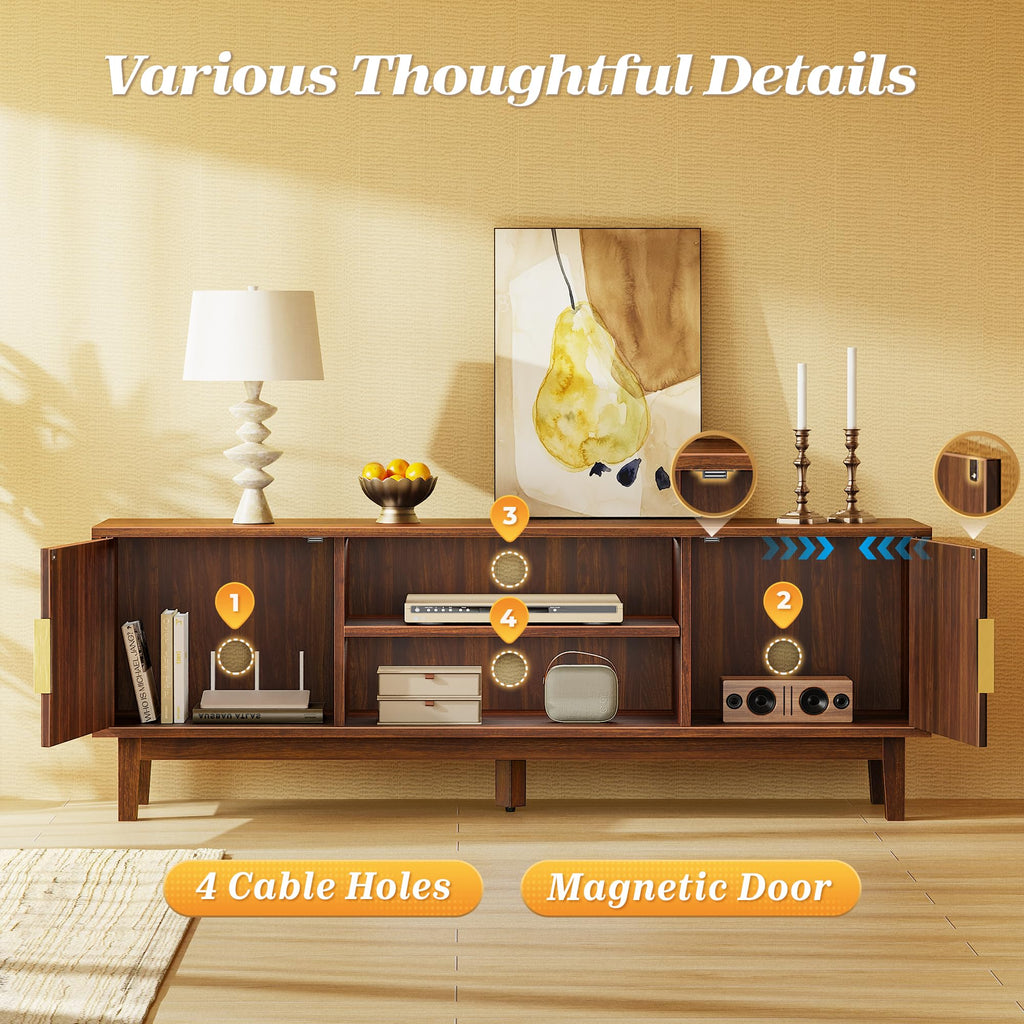 54 Inch Fluted TV Stand with Storage J4637