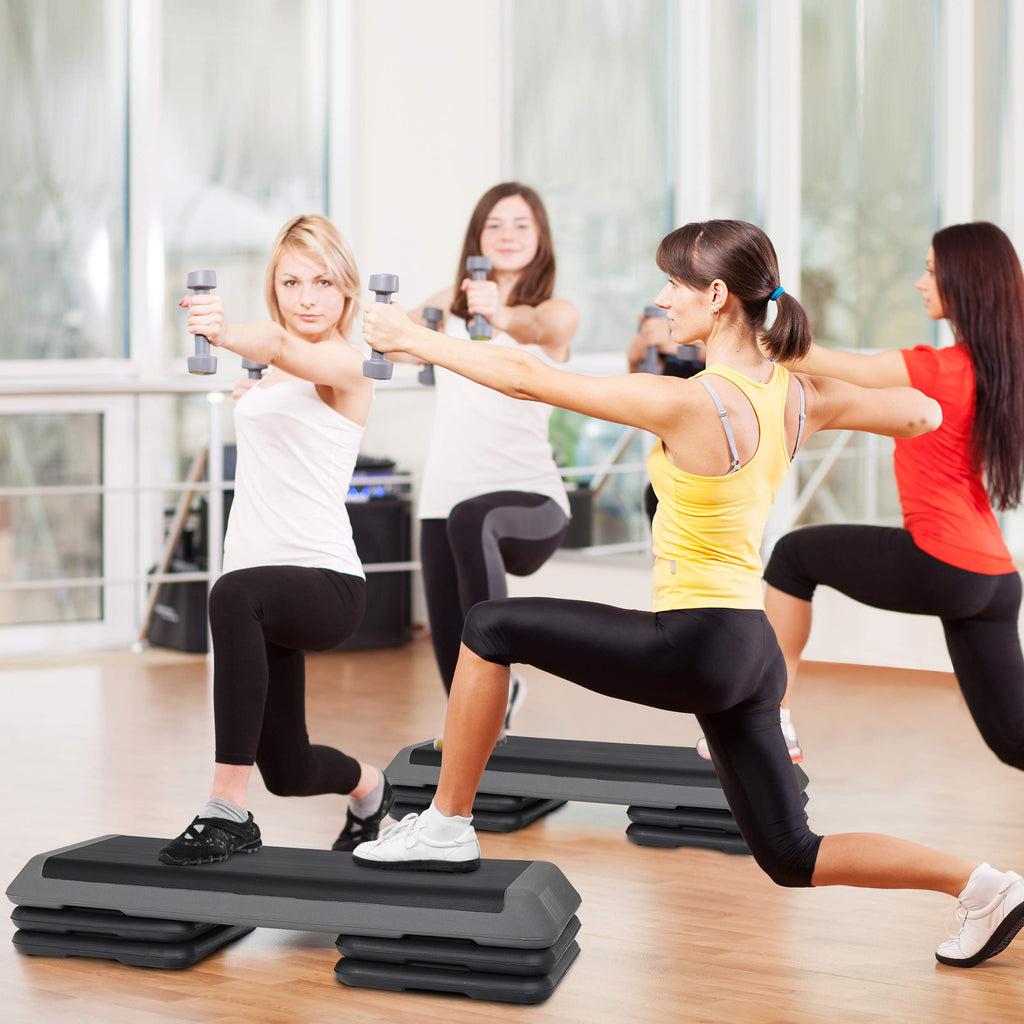 43 Inch Adjustable Aerobic Step Platform with 4 Risers X51192