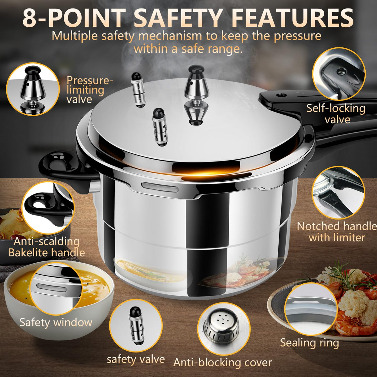 4.23 Quart Aluminum Stovetop Pressure Cooker T181
