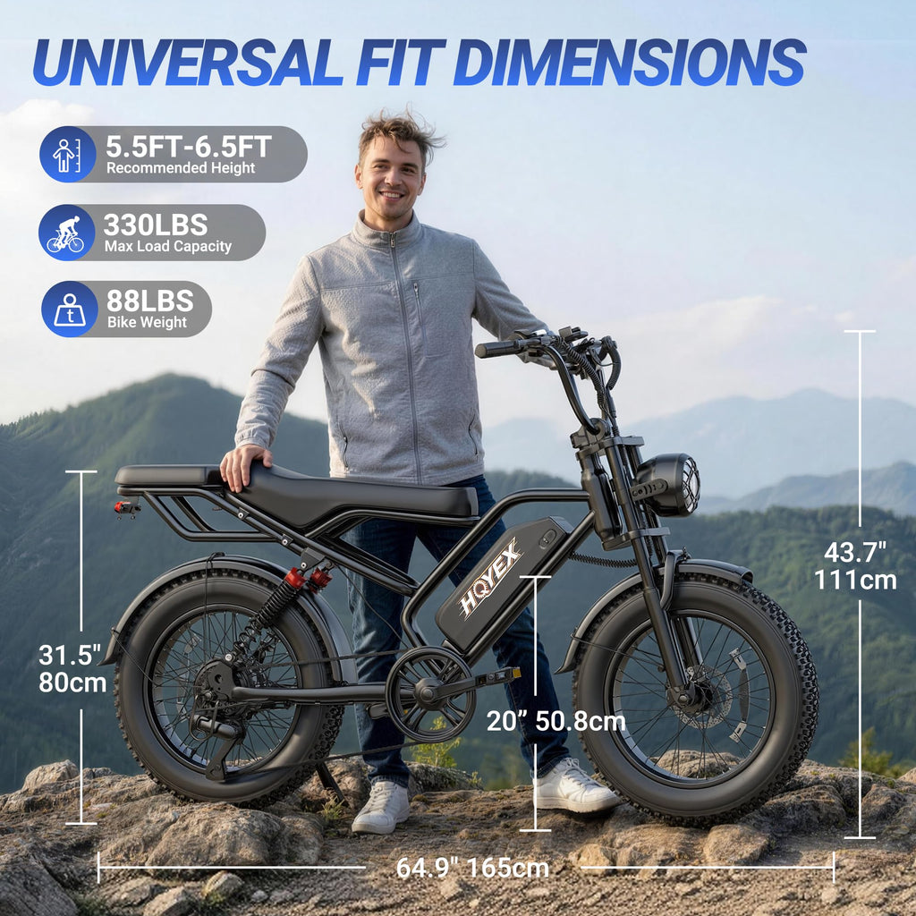 1500W 20" Fat Tire Electric Bike with 48V 20Ah Battery V647