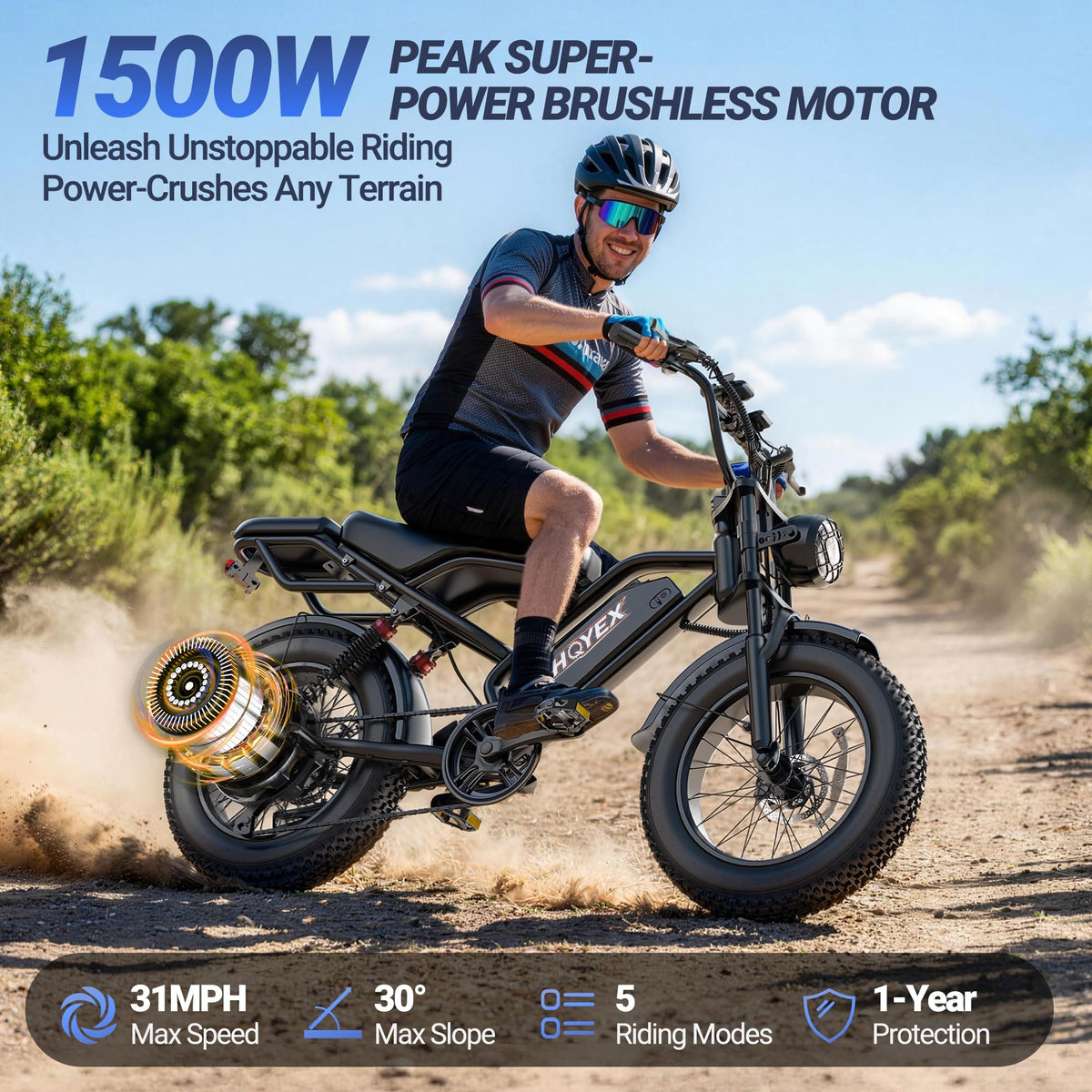 1500W 20" Fat Tire Electric Bike with 48V 20Ah Battery V647