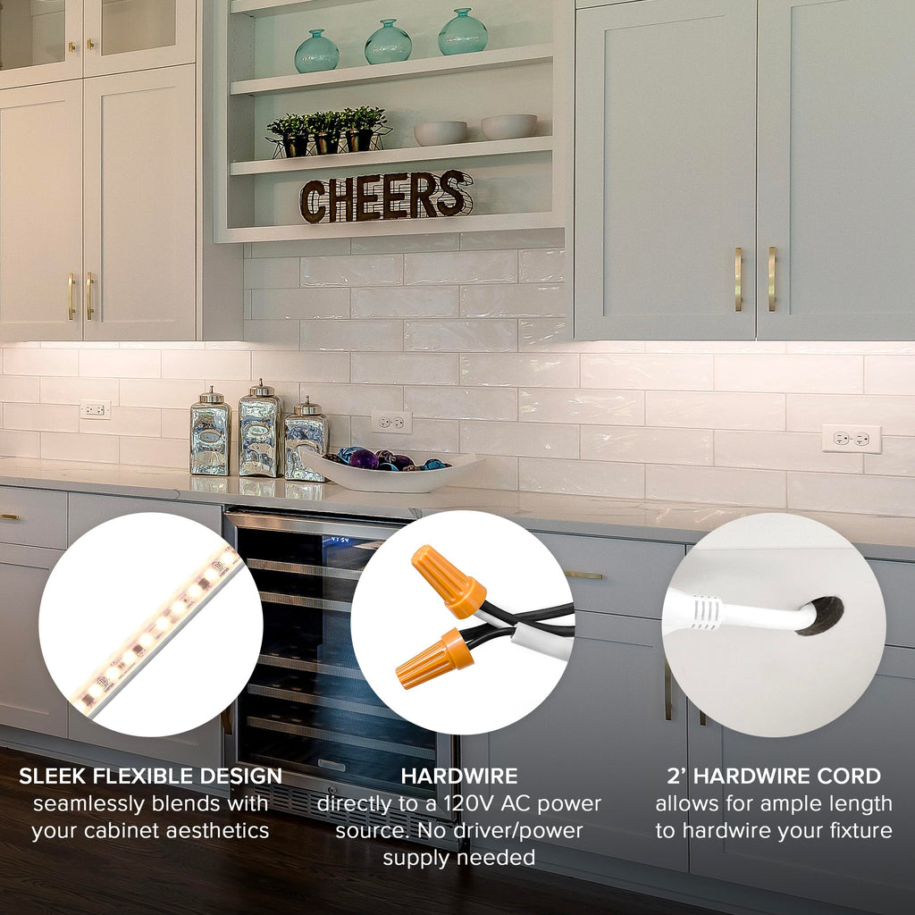 24 in. Hardwired LED Under Cabinet Strip Light U9819