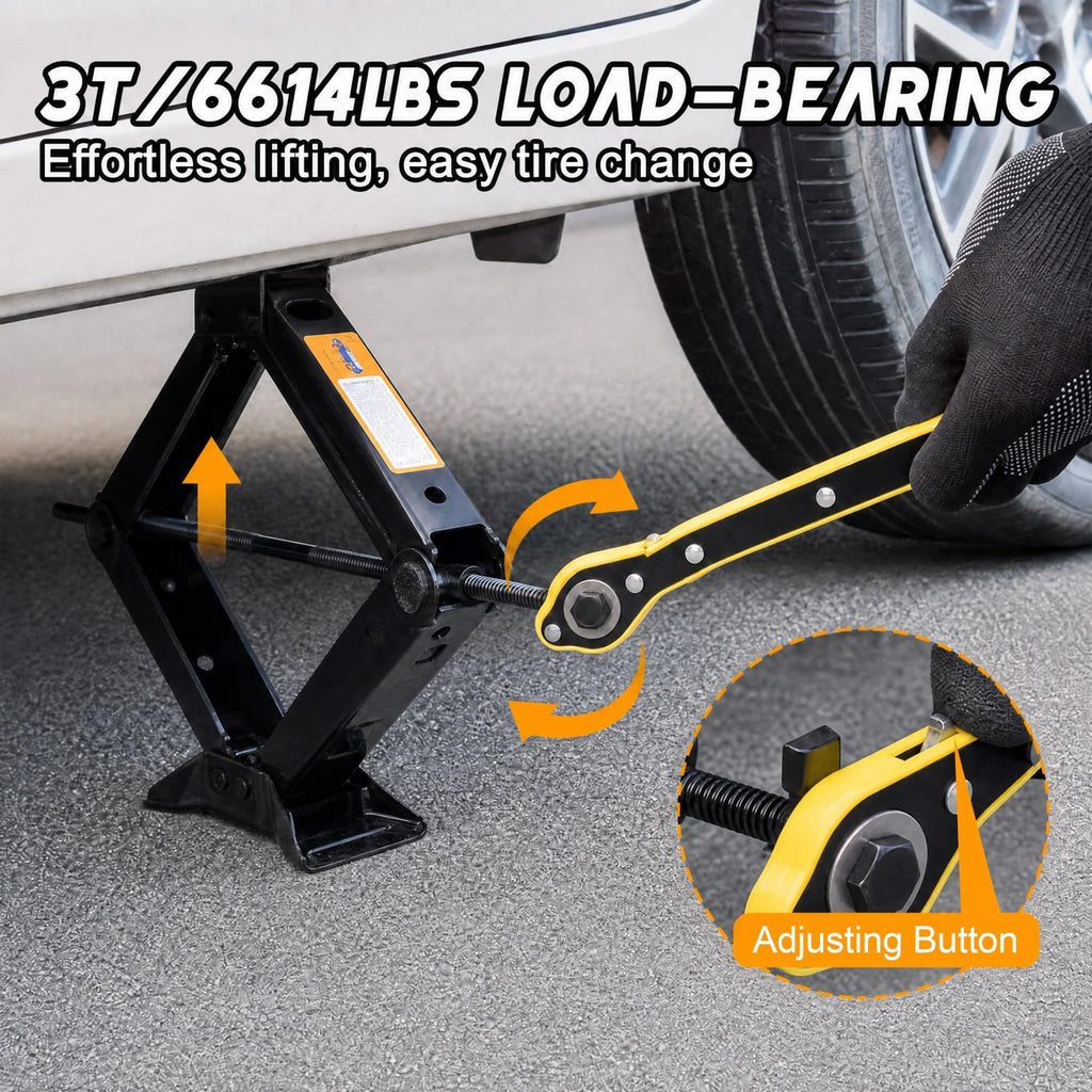3 Ton Scissor Car Jack Kit with Wrench A144