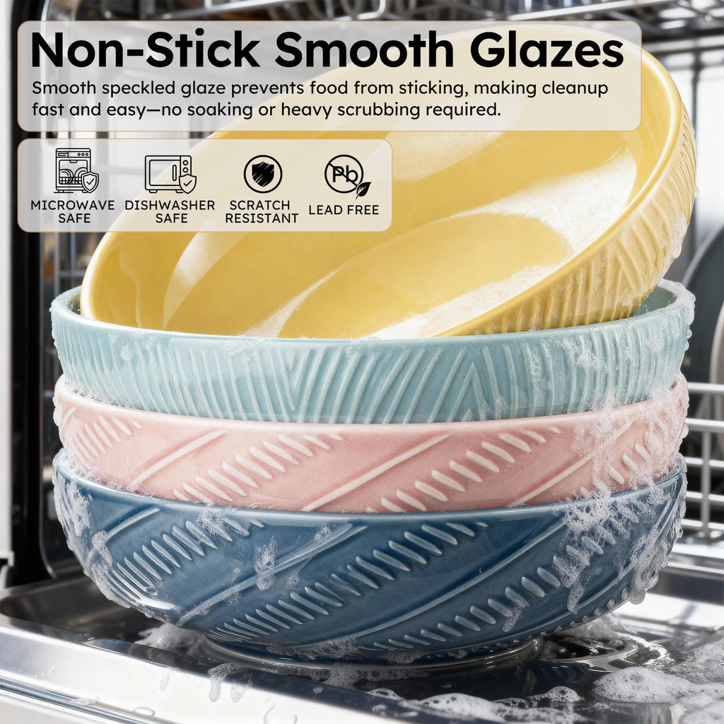 8.5Inch 36OZ Ceramic Pasta Bowls Set of 4 F1655