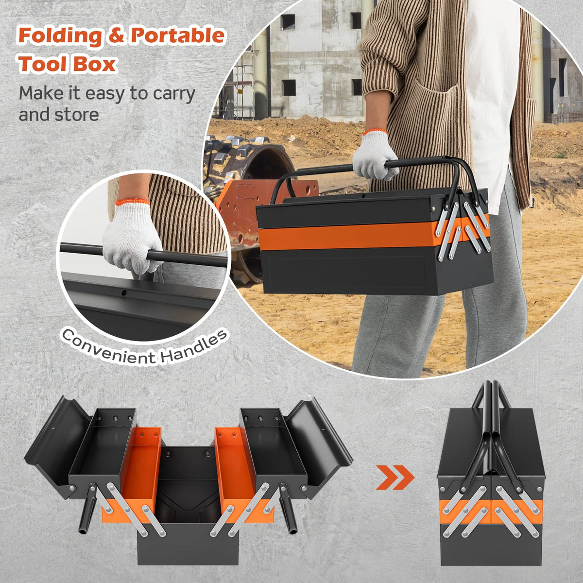 22-Inch 3-Layer 5-Tray Metal Tool Box P3385