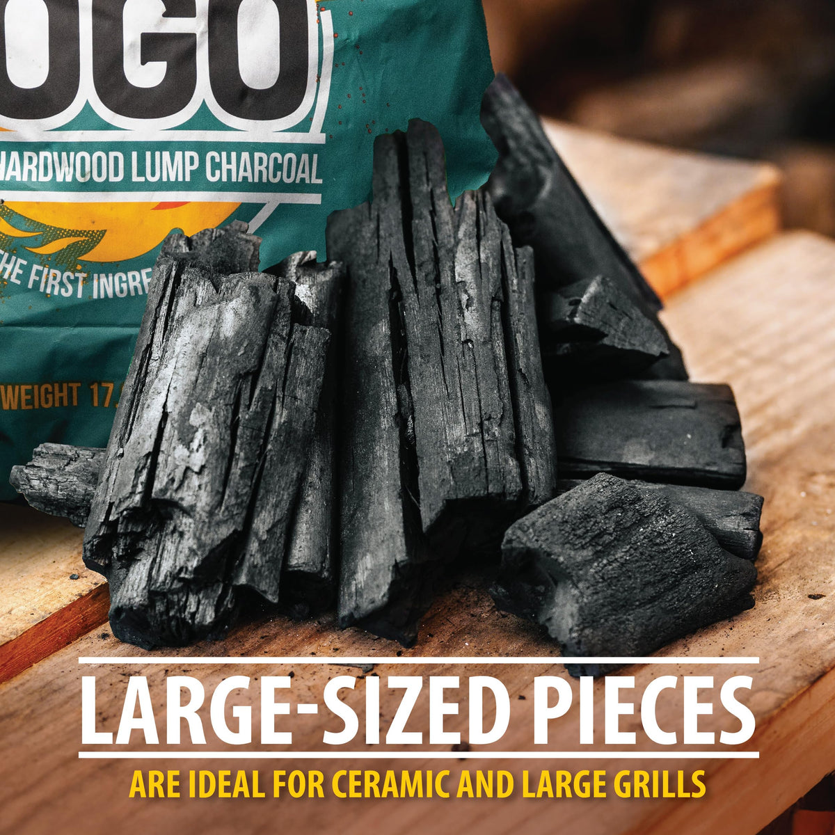17.6 Pound Bag 2-Pack Hardwood Lump Charcoal P3803