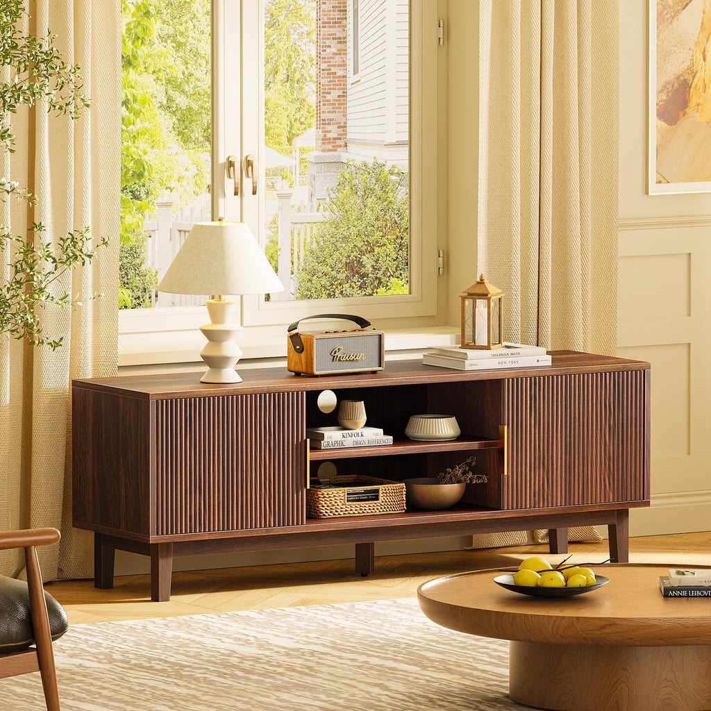 54 Inch Fluted TV Stand with Storage J4637