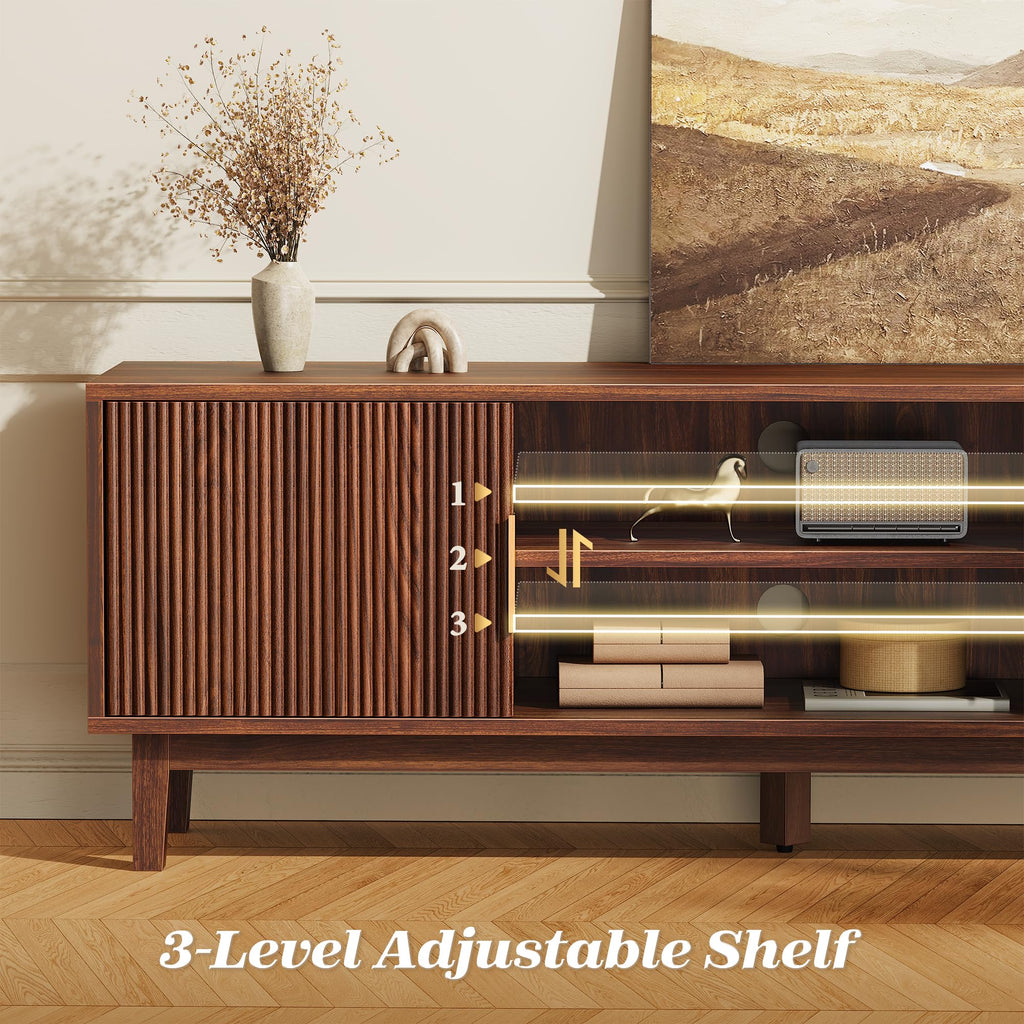54 Inch Fluted TV Stand with Storage J4637
